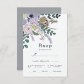Invitation Floral Eucalyptus Lavender Boho Mariage (Devant / Derrière)