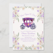 Invitation Floral Fairytale Princess Carriage Baby shower (Devant)