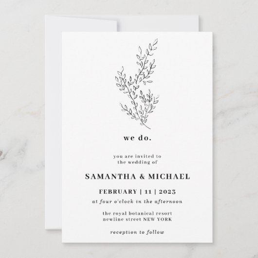 Invitation Floral Fall Boho Clear Indie Botanique nous le fai (Devant)