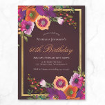 Invitation Floral Fall Burgundy 60th Birthday Party<br><div class="desc">Floral Fall Bourgogne 60e anniversaire de fête Invitation. Entrez dans un monde d'élégance enchanteresse avec le thème de la fête d'anniversaire Floral Fall, où les riches teintes de l'automne prennent vie dans une palette bordeaux à couper le souffle. Imaginez un rassemblement intime entouré d'arrangements floraux luxuriants, avec des fleurs rouges...</div>