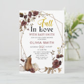 Invitation Floral Fall in Love Baby shower Citrouille (Debout devant)