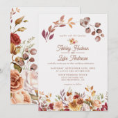Invitation Floral Fall in Love Boho Fall Botanical Mariage (Devant / Derrière)