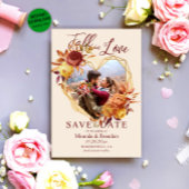 Invitation Floral Fall in Love Photo Mariage Enregistrer la d