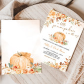 Invitation Floral Fall Petit Baby shower Citrouille