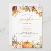 Invitation Floral Fall Petit Baby shower Citrouille Invitatio (Devant)
