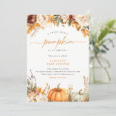 Invitation Floral Fall Petit Baby shower Citrouille Invitatio (Debout devant)