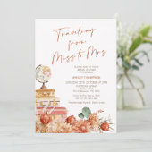 Invitation Floral Fall Voyage de Mlle Mme Fête des mariées (Debout devant)