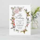 Invitation Floral féminin Décembre 70e anniversaire Célébrati (Debout devant)