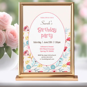 Invitation Floral Feminine Colorful 30e anniversaire Invitati