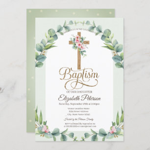 Invitation Floral Feuille Pois