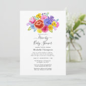 Invitation Floral Fiesta Drive By Briding ou Baby shower (Debout devant)