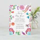Invitation Floral Fiesta Drive By Briding ou Baby shower (Debout devant)