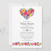 Invitation Floral Fiesta Virtual Baby ou Fête des mariées (Devant)