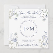 Invitation Floral fleur sauvage bleu Enregistrer la photo de  (Devant)