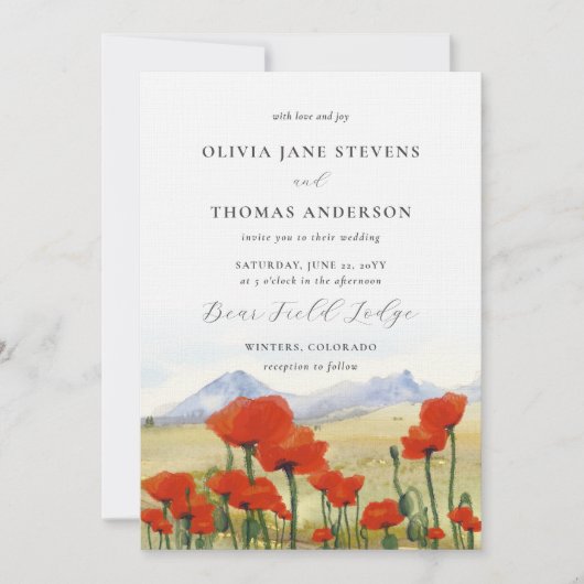 Invitation Floral Fleur sauvage Meadow Mariage (Devant)