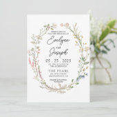 Invitation  Floral Fleur sauvage moderne tout en un Mariage (Debout devant)