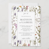 Invitation Floral Fleur sauvage rustique | Mariage botanique (Devant)
