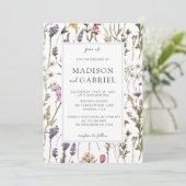 Invitation Floral Fleur sauvage rustique | Mariage botanique (Debout devant)