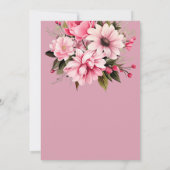 Invitation Floral Fleurs roses noires foncé Mariage esthétiqu (Dos)