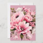 Invitation Floral Fleurs roses noires foncé Mariage esthétiqu (Dos)