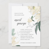 Invitation FLORAL FLORAL EN IVORY VERT CLAIR FÊTE  (Devant)