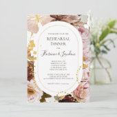 Invitation Floral flush moderne | Dîner de répétition (Debout devant)