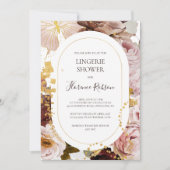 Invitation Floral flush moderne | Douche Lingerie (Devant)