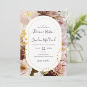 Invitation Floral flush moderne | Mariage Décontracté de cadr (Debout devant)