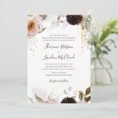 Invitation Floral flush moderne | Mariage traditionnel (Debout devant)
