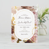 Invitation Floral flush moderne | Tout en un Mariage (Debout devant)
