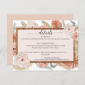Invitation Floral Foliage Boho Desert Pampas Détails du Maria (Devant / Derrière)