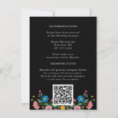 Invitation Floral Folk Black Mexico Cinco de Mayo Mariage (Dos)