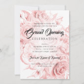 Invitation Floral Forme Entreprise Rose Gold Grand Ouverture  (Devant)