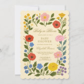 Invitation Floral Frame Baby in Bloom Baby Shower  (Devant)