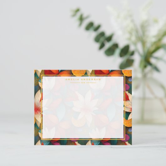 Invitation Floral Frame Note Card (Debout devant)
