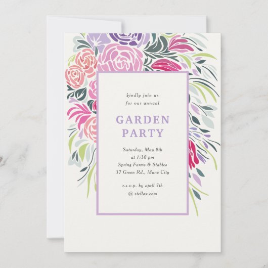 Invitation Floral Frame Party (Devant)