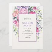 Invitation Floral Frame Party (Devant / Derrière)