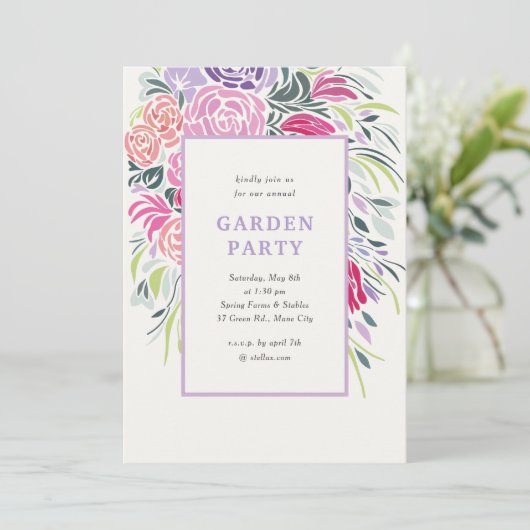 Invitation Floral Frame Party (Debout devant)
