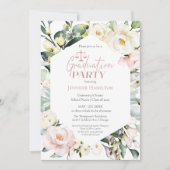Invitation Floral Frame Photo Law School Graduation Party (Devant)