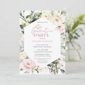 Invitation Floral Frame Photo Law School Graduation Party (Debout devant)