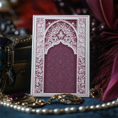 Invitation Floral Frame Plum islamique musulman Mariage
