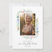 Invitation Floral Frame Traditional Elegant Funeral Photo  (Devant)