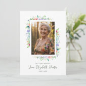 Invitation Floral Frame Traditional Elegant Funeral Photo  (Debout devant)