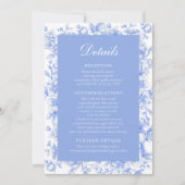 Invitation Floral Français Quelque chose de bleu Mariage Info (Devant)
