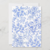 Invitation Floral Français Quelque chose de bleu Mariage Info (Dos)