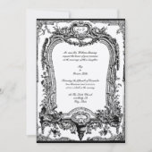 Invitation Floral, Fruit, Oiseau Baroque Rococo Mariage (Devant)