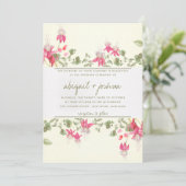 Invitation Floral Fuchsias Mariage (Debout devant)