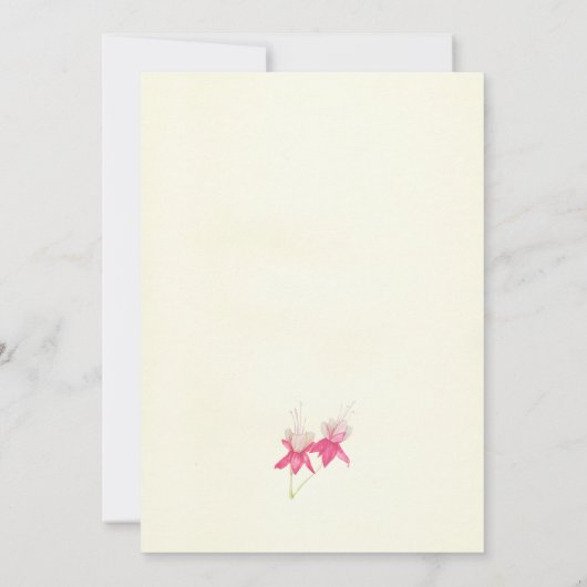 Invitation Floral Fuchsias Mariage (Dos)