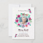 Invitation Floral Funeral Prayer Card Template (Devant)