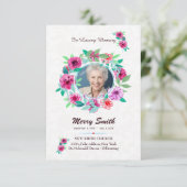 Invitation Floral Funeral Prayer Card Template (Debout devant)